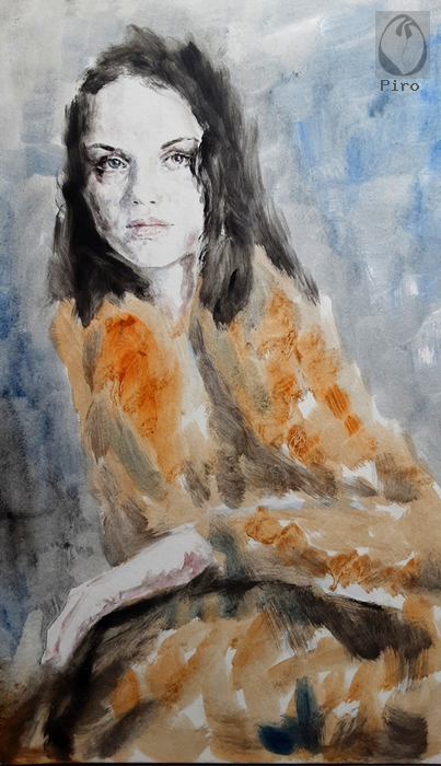 oil on paper - olio su carta di Piro